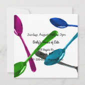 料理の現代的なスプーンのお祝い招待状 招待状 (裏面)