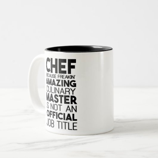 料理の素晴らしいマスターがNだからシェフ ツートーンマグカップ (正面左)