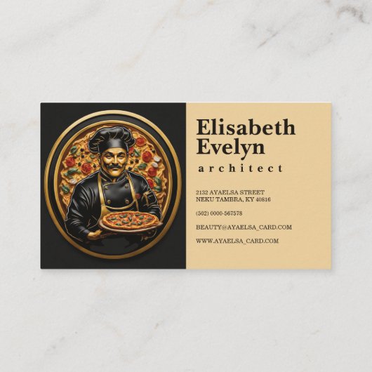 料理の芸術性:ピザシェフ 名刺 (裏面)