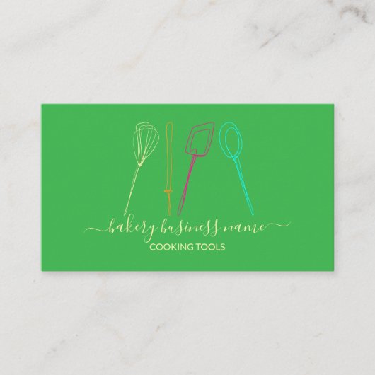 料理の道具ベーカリー自家製フードグリーン 名刺 (正面)