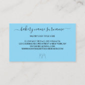 料理の道具ベーカリー自家製フードブルー 名刺 (裏面)