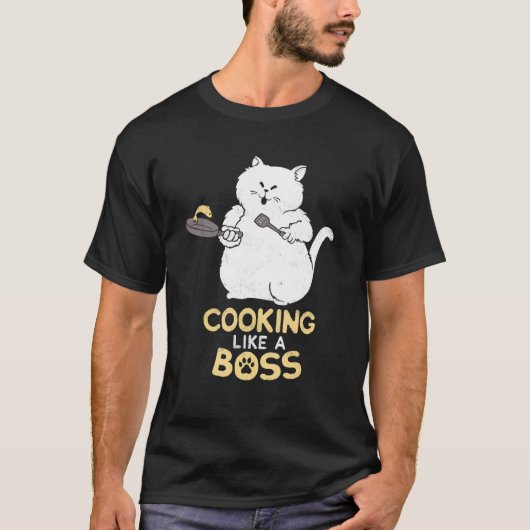 料理の達人ネコ Tシャツ (正面)