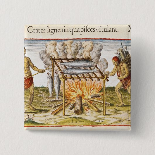 料理の魚 缶バッジ (正面)