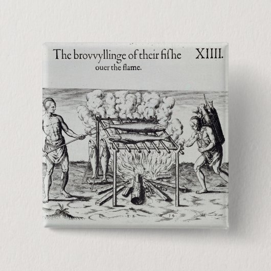 料理の魚 缶バッジ (正面)