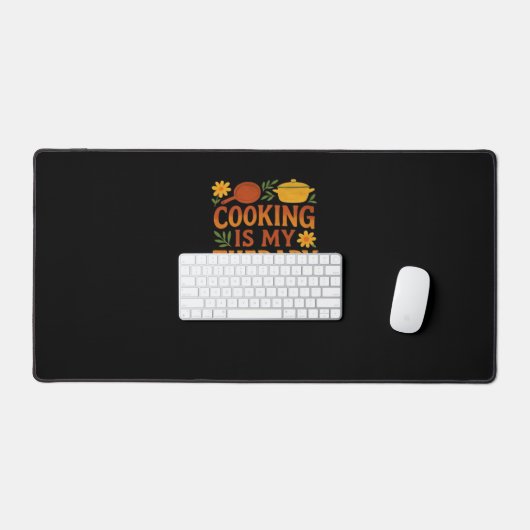 料理はセラピーオーバーサイズTシャツ デスクマット (キーボード&マウス)