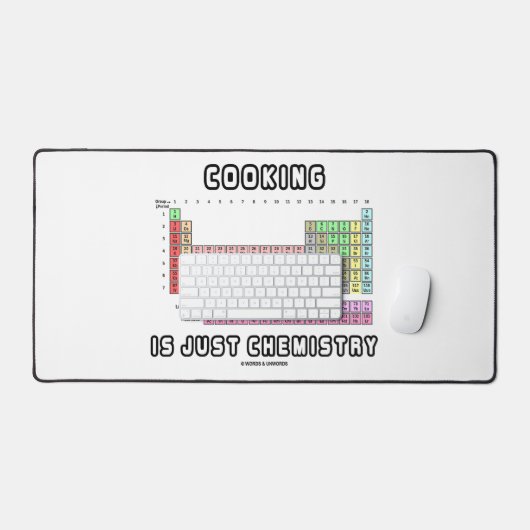 料理は化学周期表のユーモアにすぎない デスクマット (キーボード&マウス)