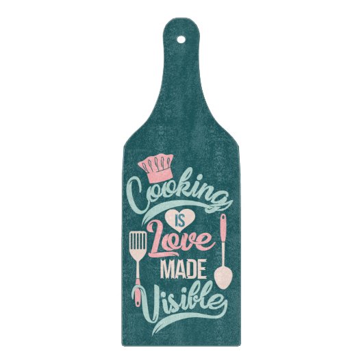 料理は愛で見える カッティングボード (正面)