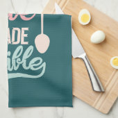 料理は愛で見える キッチンタオル (四つ折り)