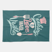 料理は愛で見える キッチンタオル (横)