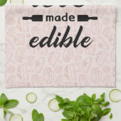 料理は愛のスローガンおもしろいだ キッチンタオル (折り畳み)