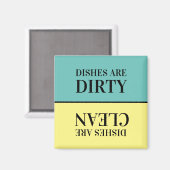 料理は汚れ、料理は清潔で、メッセージ マグネット (正面/裏面)