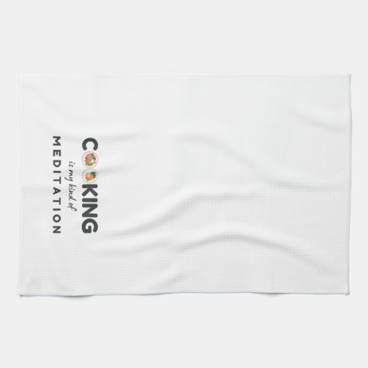 料理は私の瞑想の種類 – キッおもしろいチン キッチンタオル (横)