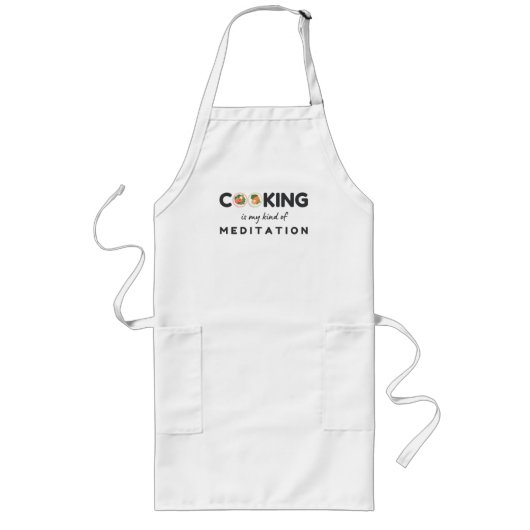 料理は私の瞑想の種類 – キッおもしろいチン ロングエプロン (正面)