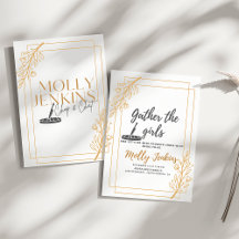 料理をテーマにした花嫁お別れパーティーの招待状カード