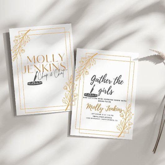 料理をテーマにした花嫁お別れパーティーの招待状カード シーズンカード