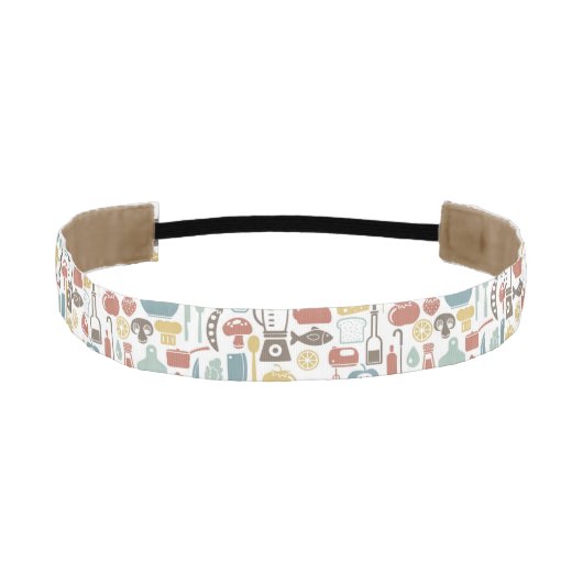 料理アイコンが付いているパターン アスレチックヘッドバンド (正面)