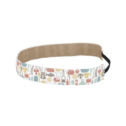 料理アイコンが付いているパターン アスレチックヘッドバンド (右)