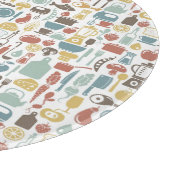 料理アイコンが付いているパターン カッティングボード (角)