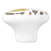 料理アイコンが付いているパターン セラミックノブ (側面)