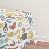 料理アイコンが付いているパターン テーブルクロス (インサイチュ)