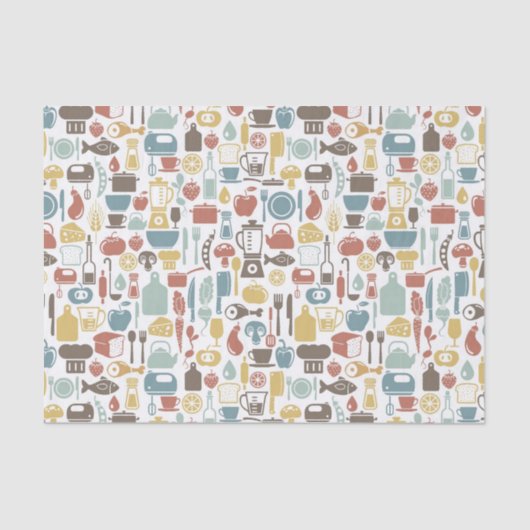 料理アイコンが付いているパターン 薄葉紙 (正面)