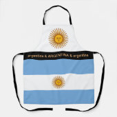 料理アルゼンチンとアルゼンチン国旗のシェフキッチン エプロン (正面)