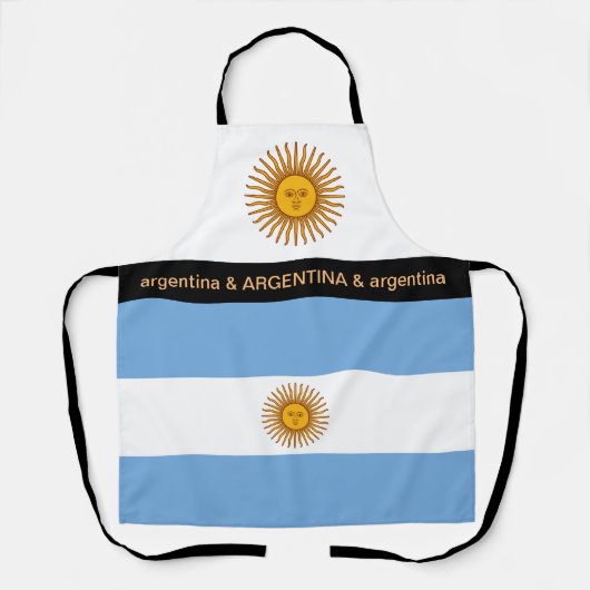 料理アルゼンチンとアルゼンチン国旗のシェフキッチン エプロン (正面)
