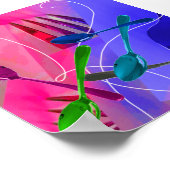 料理アートデザインカラフルカトラリーポスター ポスター (角)