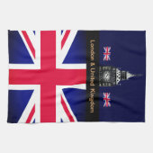料理イギリス&イギリス国旗、ビッグベン・ロンドン、シェフ キッチンタオル (横)