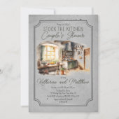 料理イタリアンは夫婦のシャワーをストック 招待状 (正面)