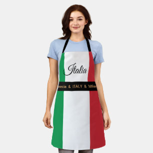 料理イタリイタリアンア&国旗イタリア/シェフスキッチン エプロン