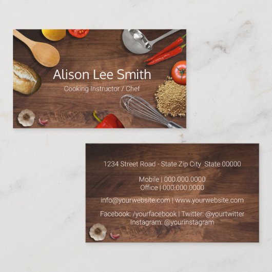 料理インストラクター 名刺 (正面/裏面)