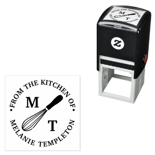 料理ウィスク"のキッチンから"名前モノグラム セルフインキングスタンプ (インサイチュ)