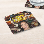 料理ウィズカマラ スクエアペーパーコースター (アングル)