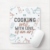 料理ウェルウィズラブタイポグラフィ マウスパッド (マウス)