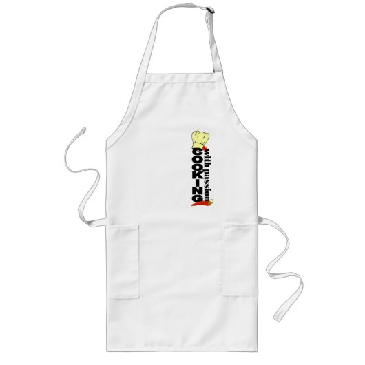 料理エプロン付き ロングエプロン (正面)