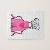 料理エプロン及び料理付ハート帽子 ジグソーパズル (横)