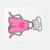 料理エプロン及び料理付ハート帽子 フリースブランケット (正面(横))