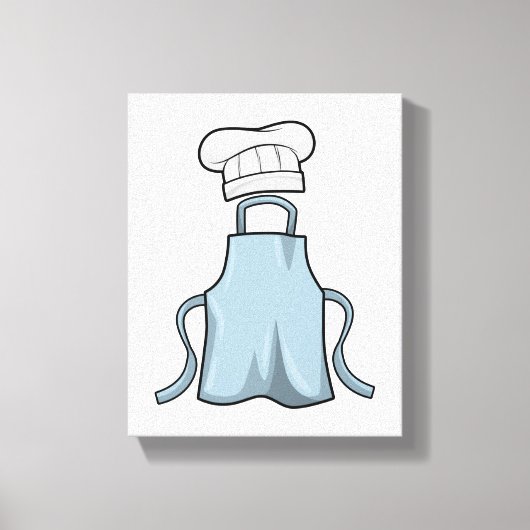 料理エプロン及び料理帽子 キャンバスプリント (正面)