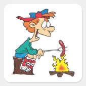 料理オンザキャンプファイヤー スクエアシール (正面)