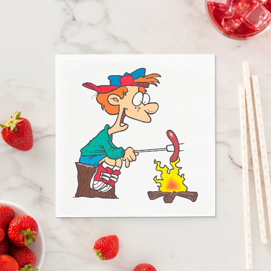 料理オンザキャンプファイヤー スタンダードランチョンナプキン