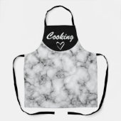 料理カスタムホワイトマーブル エプロン (正面)