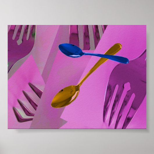 料理カラフルアートデザインポスター ポスター (正面)