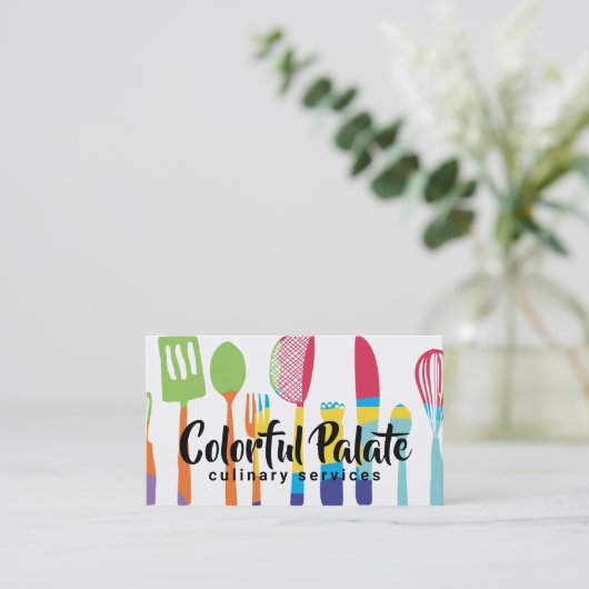 料理カラフル家ケータリング料理教室 名刺 (スタンド正面)