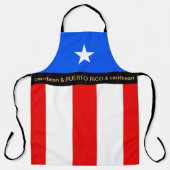 料理カリビーン&プエルトリコ国旗のシェフキッチン エプロン (正面)