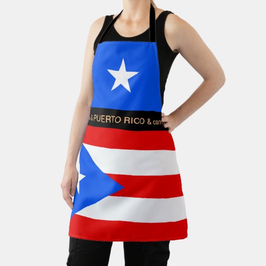 料理カリビーン&プエルトリコ国旗のシェフキッチン エプロン (インサイチュ)