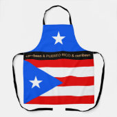 料理カリビーン&プエルトリコ国旗のシェフキッチン エプロン (正面)