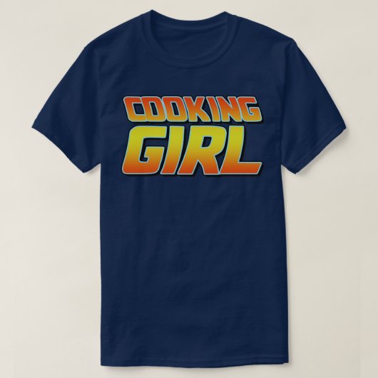 料理ガールヴィンテージデザイン Tシャツ (デザイン正面)