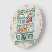 料理キッチンの個素朴人設定 ラージ壁時計 (傾斜)