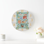 料理キッチンの個素朴人設定 ラージ壁時計 (ホーム)